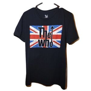 The Who Band Shirt Men's Size Medium Black Graphic Print 100% Cotton UK Logo